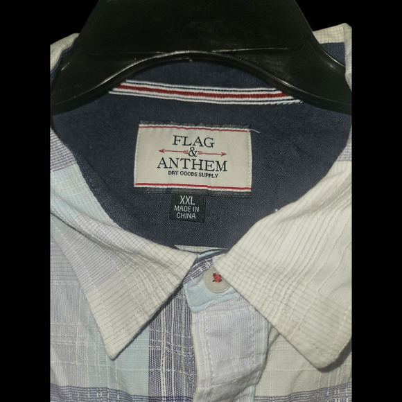 Flag & Anthem Men's striped button down shirt size XXL 2X casual striped top - Picture 2 of 4